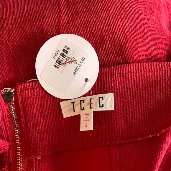 Red Corduroy Mini Skirt - Picture 8 of 8